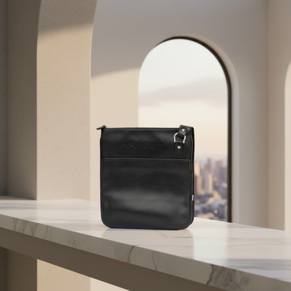Salvatore Ferragamo AU-24 6017 Men's Leather Shoulder Bag Black