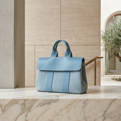 Hermes Valparaiso PM Women's Cotton,Polyester Handbag Blue