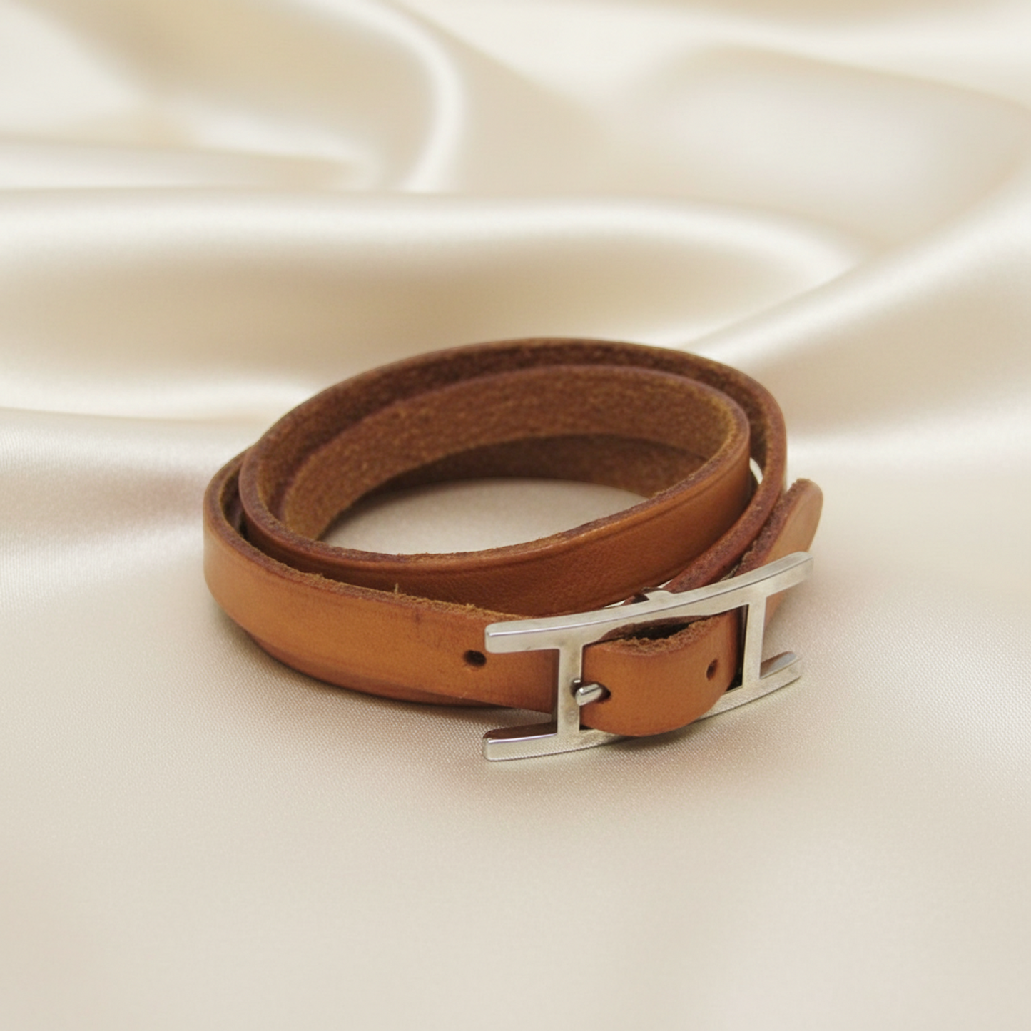 Hermes Hapi Choker Leather,Metal No Stone Bangle Silver,Black
