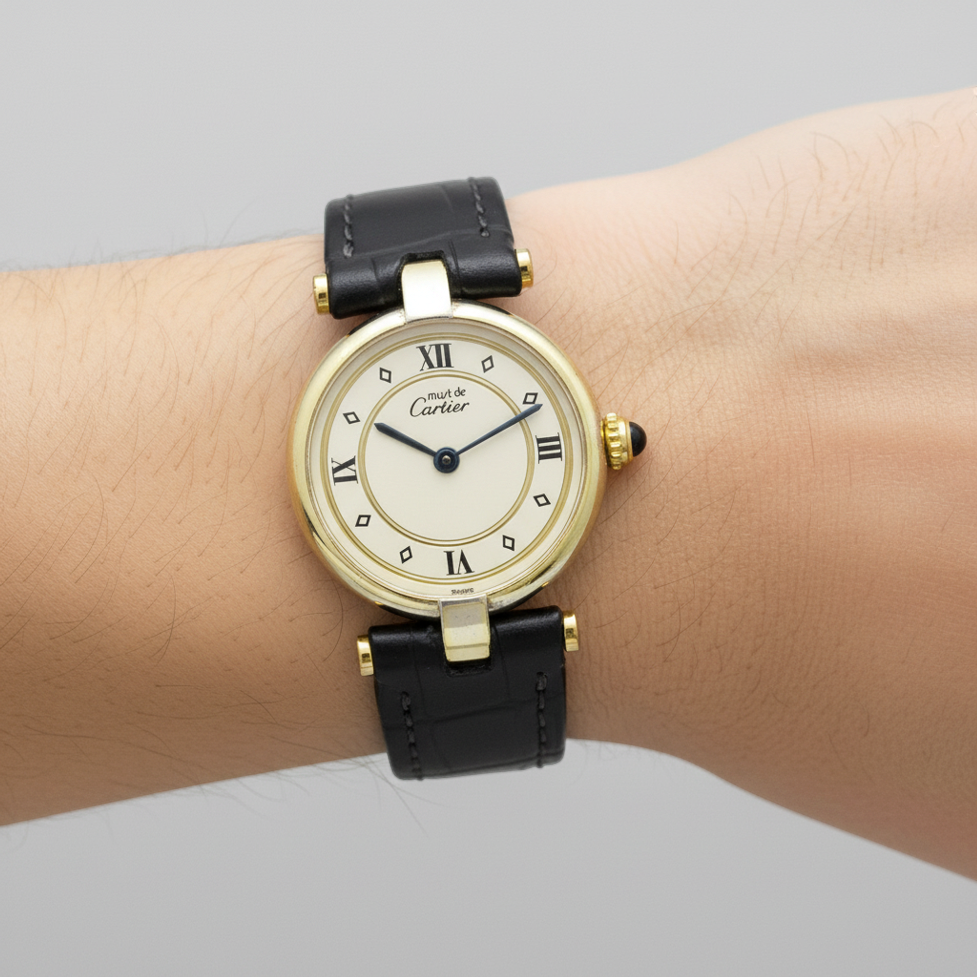 CARTIER Must Vendome Vermeil Gold Plated Quartz Ladies Watch 590004