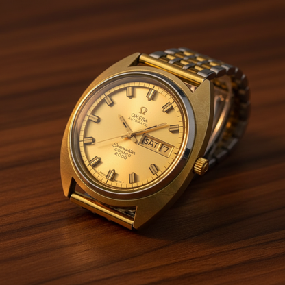 OMEGA Seamaster Cosmic 2000 Cal 1022 Gold Plated Automatic Mens Watch 166.131