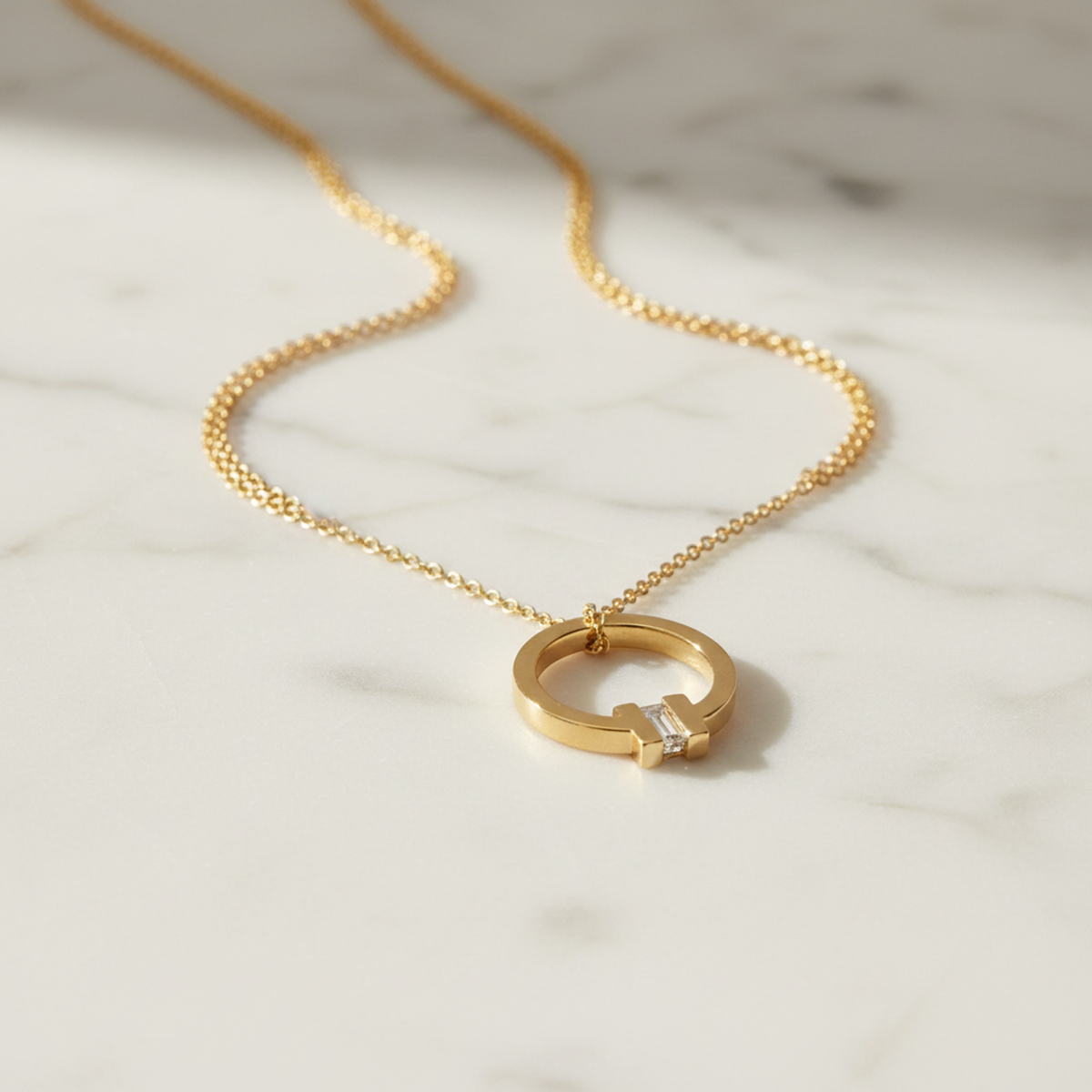 Tiffany Tiffany T Square Necklace With Diamonds Pink Gold (18K) Diamond Women,Men Fashion Pendant Necklace (Pink Gold)