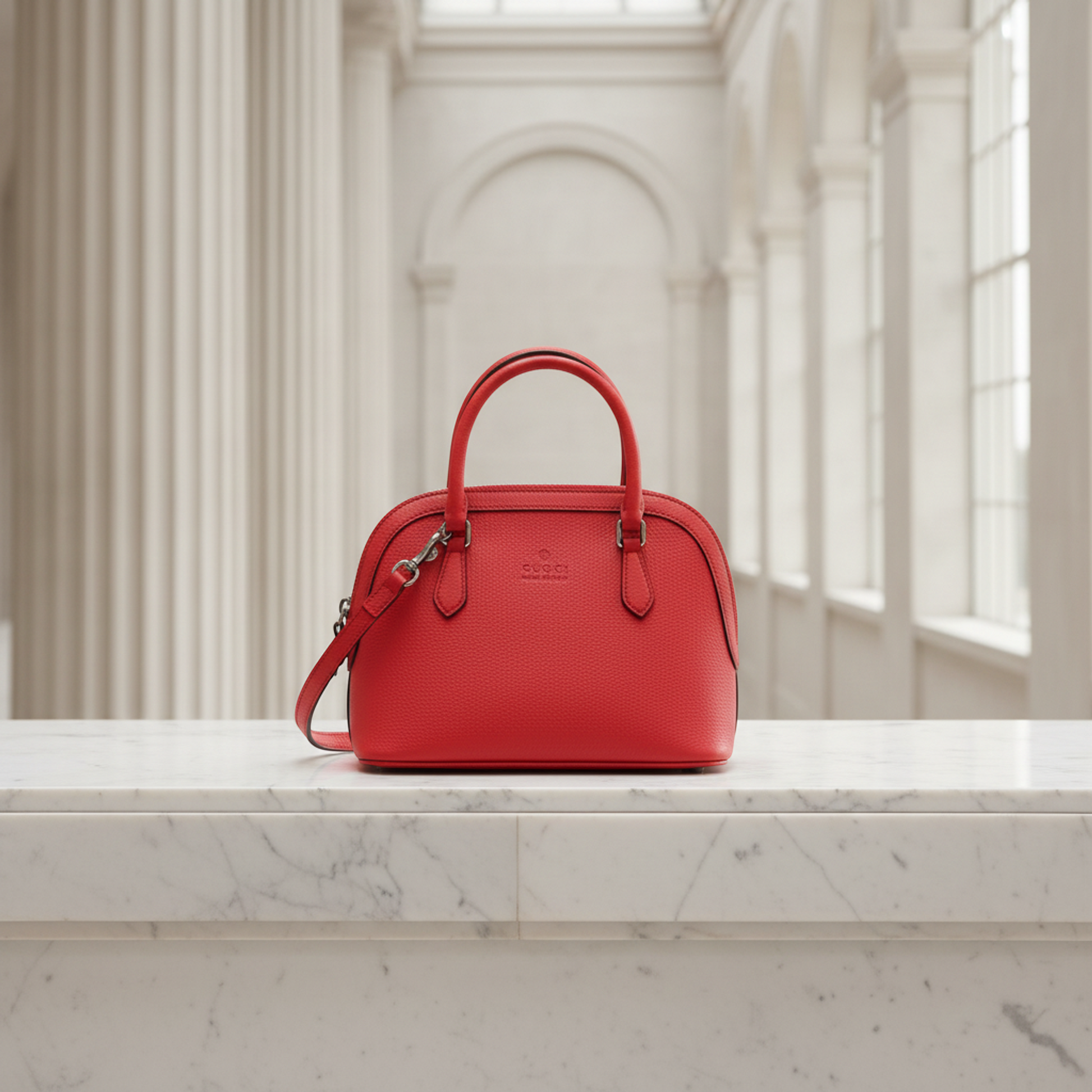 Gucci 341504 Women's Leather Handbag,Shoulder Bag Red Color