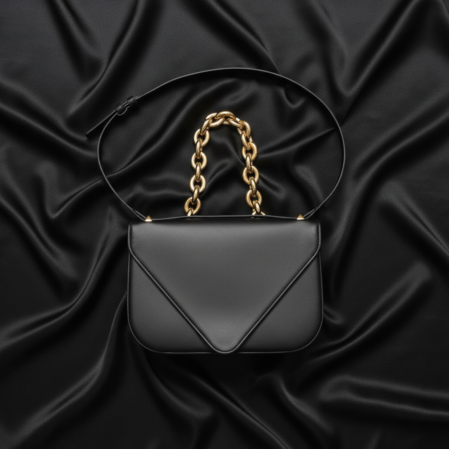 Bottega Veneta Mount Chain Shoulder Bag Women's Leather Handbag,Shoulder Bag Black