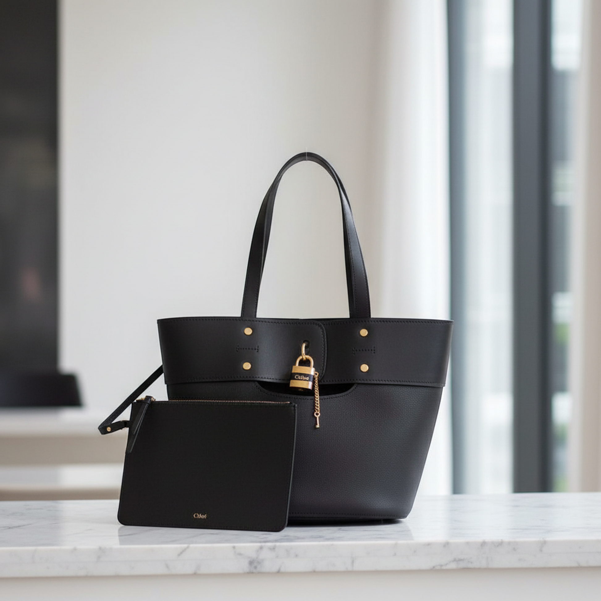 Chloé Mylo Women's Leather Tote Bag Black