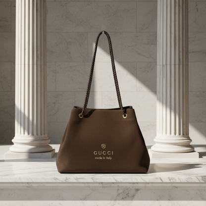 Gucci 419689 Women's Leather Tote Bag Dark Brown