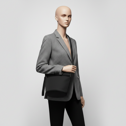 Bottega Veneta Bucket Messenger Bag Men's Nylon Shoulder Bag Black