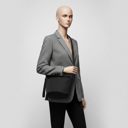 Bottega Veneta Bucket Messenger Bag Men's Nylon Shoulder Bag Black