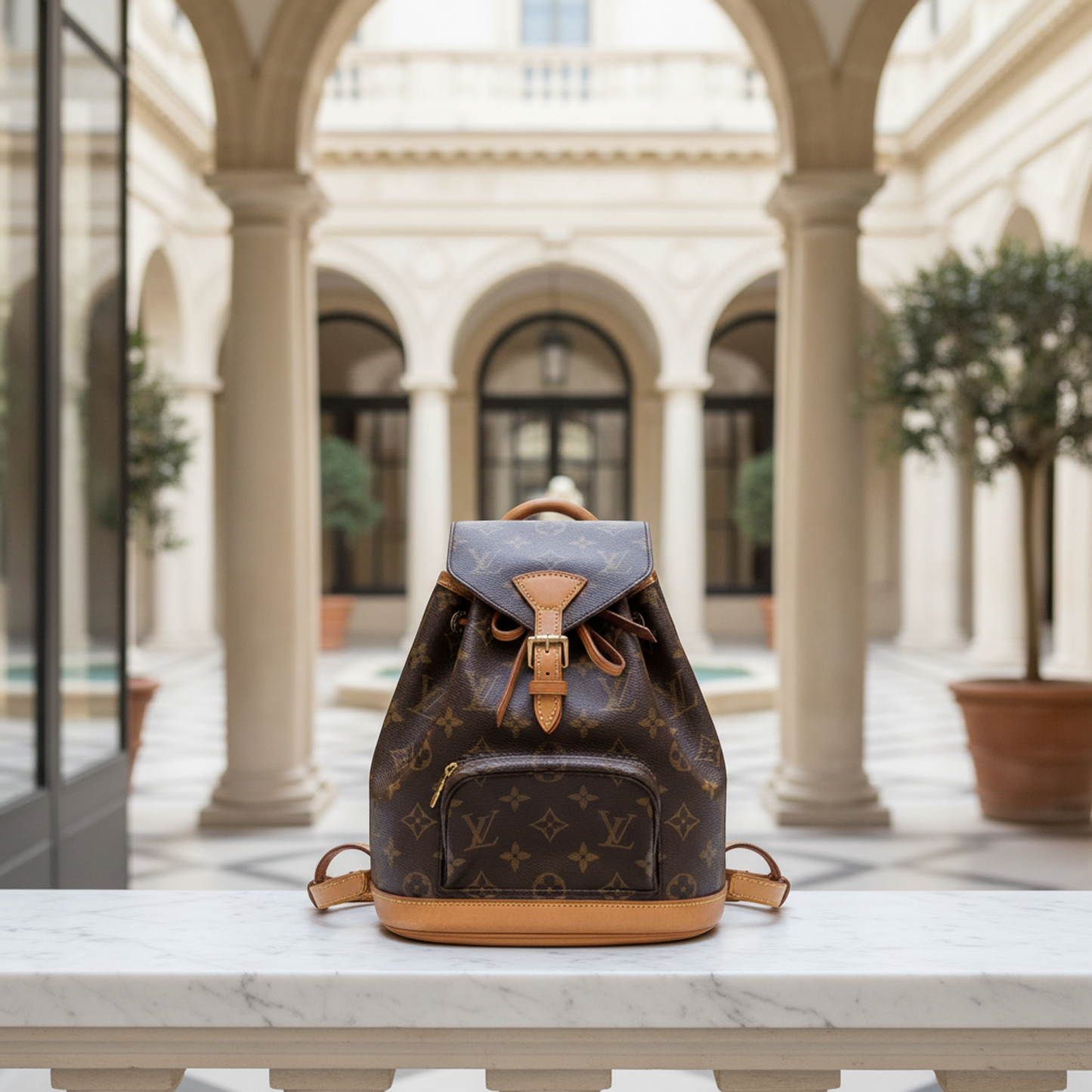 Louis Vuitton Monogram Mini Monsuri M51137 Women's Backpack Monogram