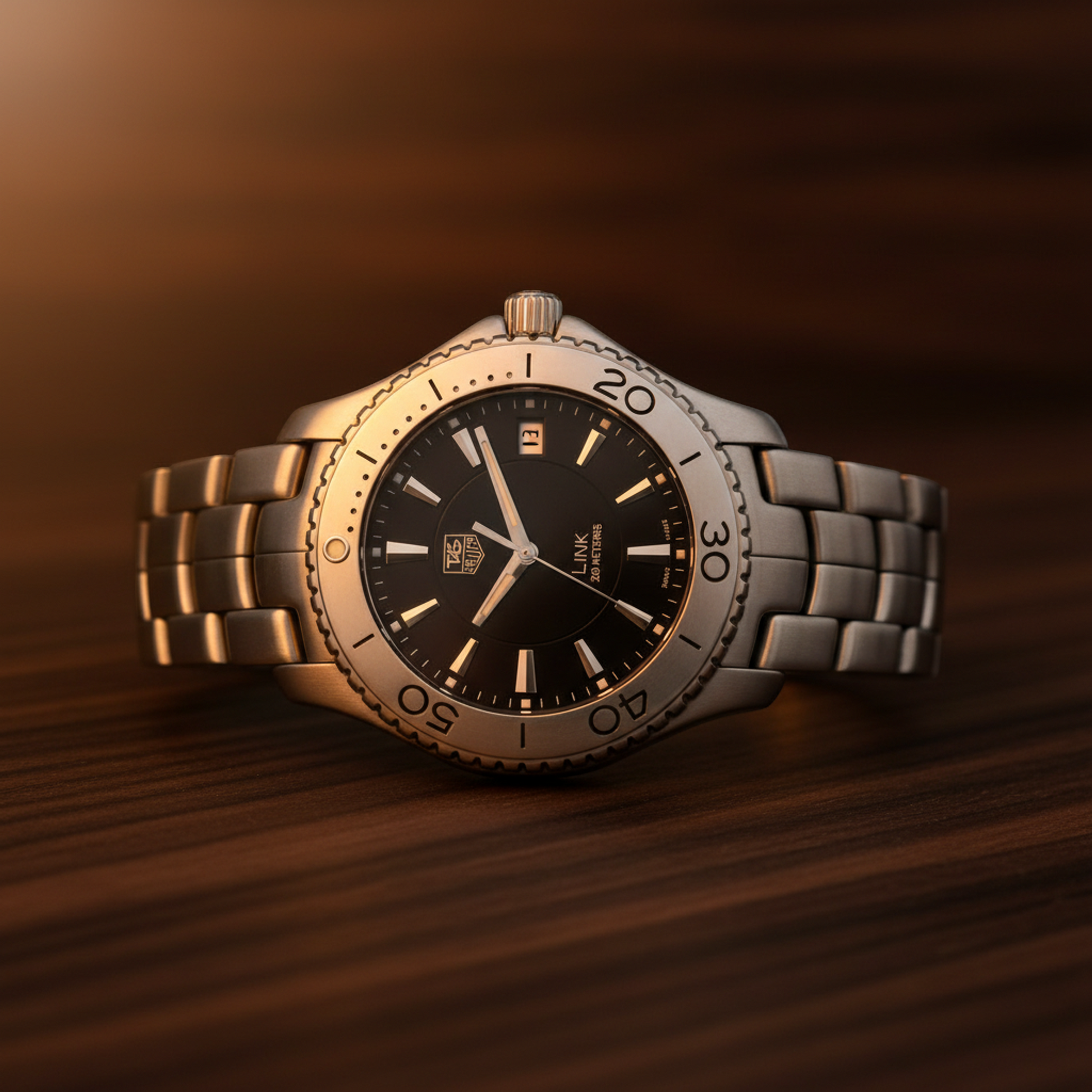 TAG HEUER Link Stainless Steel Quartz Mens Watch WJ1110 Polished