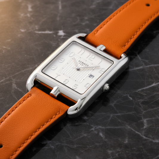 HERMES Cape Cod Double Tour Steel Quartz Mens Watch CC2.710 Polished