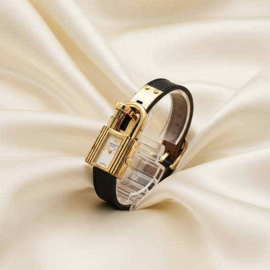 HERMES Kelly Watch Gold Plated Leather Quartz Ladies Watch