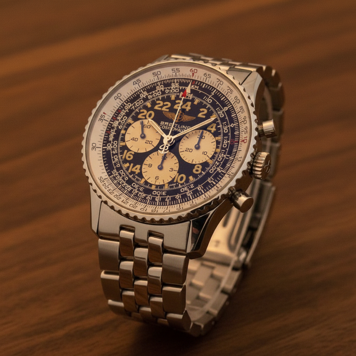BREITLING Navitimer Cosmonaute Hand-Winding Mens Watch A12023 Polished