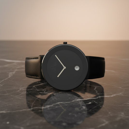 OMEGA Art Collection Ceramic Leather Quartz Mens Watch