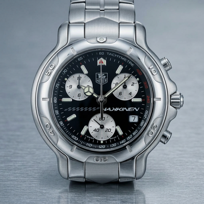 TAG HEUER 6000 Chronograph Mika Hakkinen Limited Watch CH1114 Polished