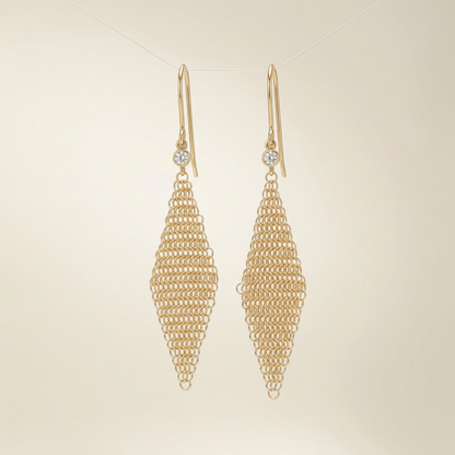 Tiffany Elsa Peretti Mesh Earrings Diamond Pink Gold (18K) Drop Earrings Pink Gold