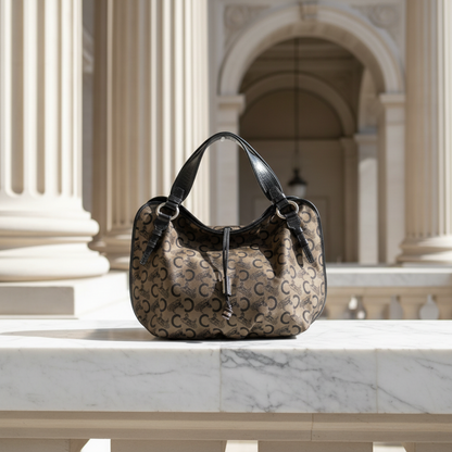Celine Bittersweet C Macadam Carriage Pattern Women's Canvas,Leather Handbag,Tote Bag Beige,Black