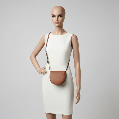 Loewe HEEL POUCH SMALL Women's Leather Shoulder Bag Brown
