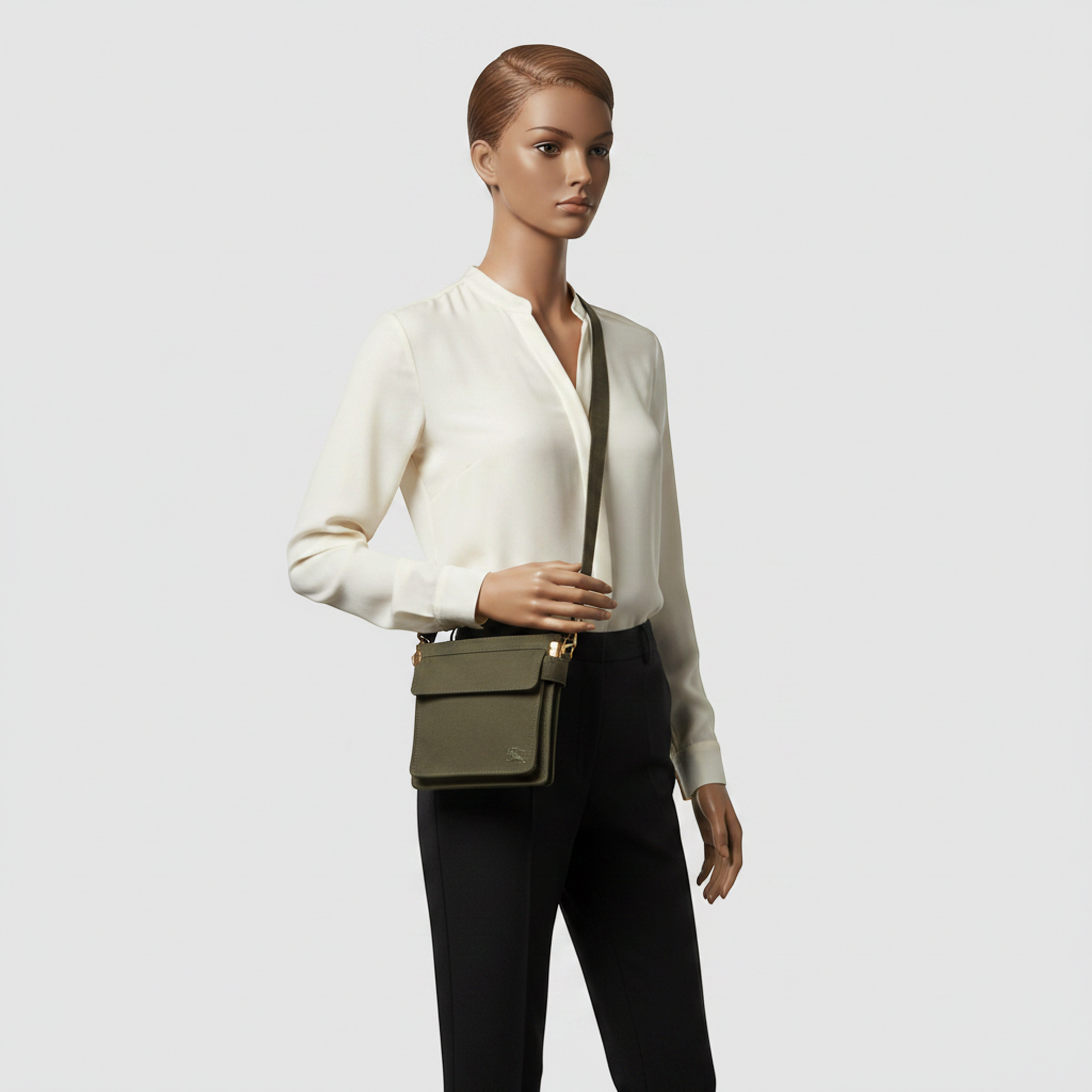 Burberry Mini Trench Tote 8092089 Men,Women Cotton Canvas Shoulder Bag Khaki