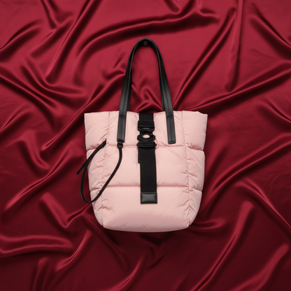 Moncler XANDER Tote Small H209B5D00002 Women's Nylon,Down Tote Bag Black,Pink