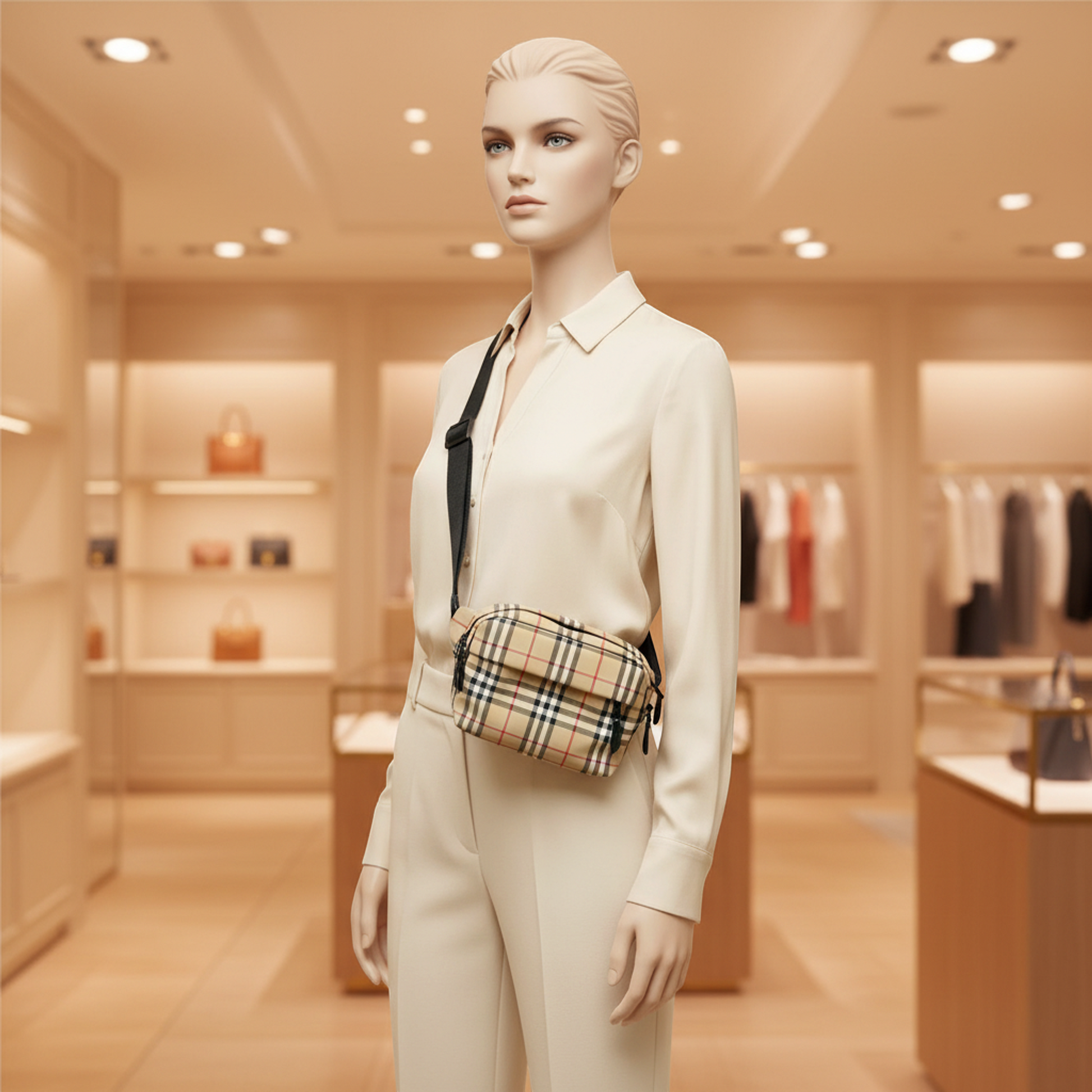 Burberry PADDY 80841111 Men,Women Nylon Shoulder Bag Beige