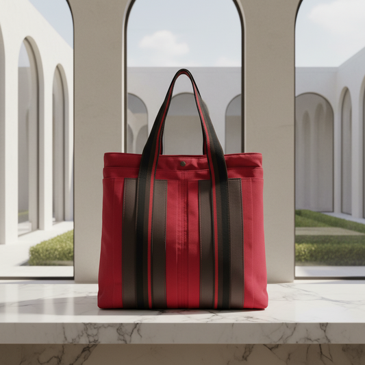 Hermes Troca Vertical MM Men,Women Cotton Handbag,Tote Bag Red Color