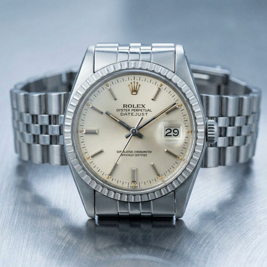 ROLEX Datejust 18K White Gold Steel Automatic Mens Watch 16030 Polished
