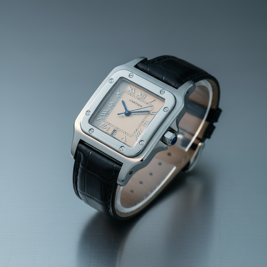 CARTIER Santos Galbee Steel Quartz Mens Watch W20025D6 Polished