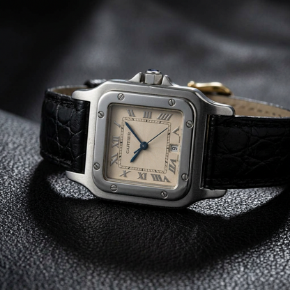 CARTIER Santos Galbee Steel Quartz Mens Watch W20025D6 Polished
