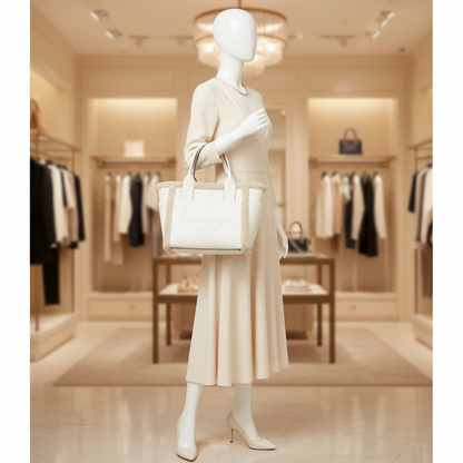 Kate Spade Jet Tote KE517 Women's Elastane,Faux Fur Tote Bag White