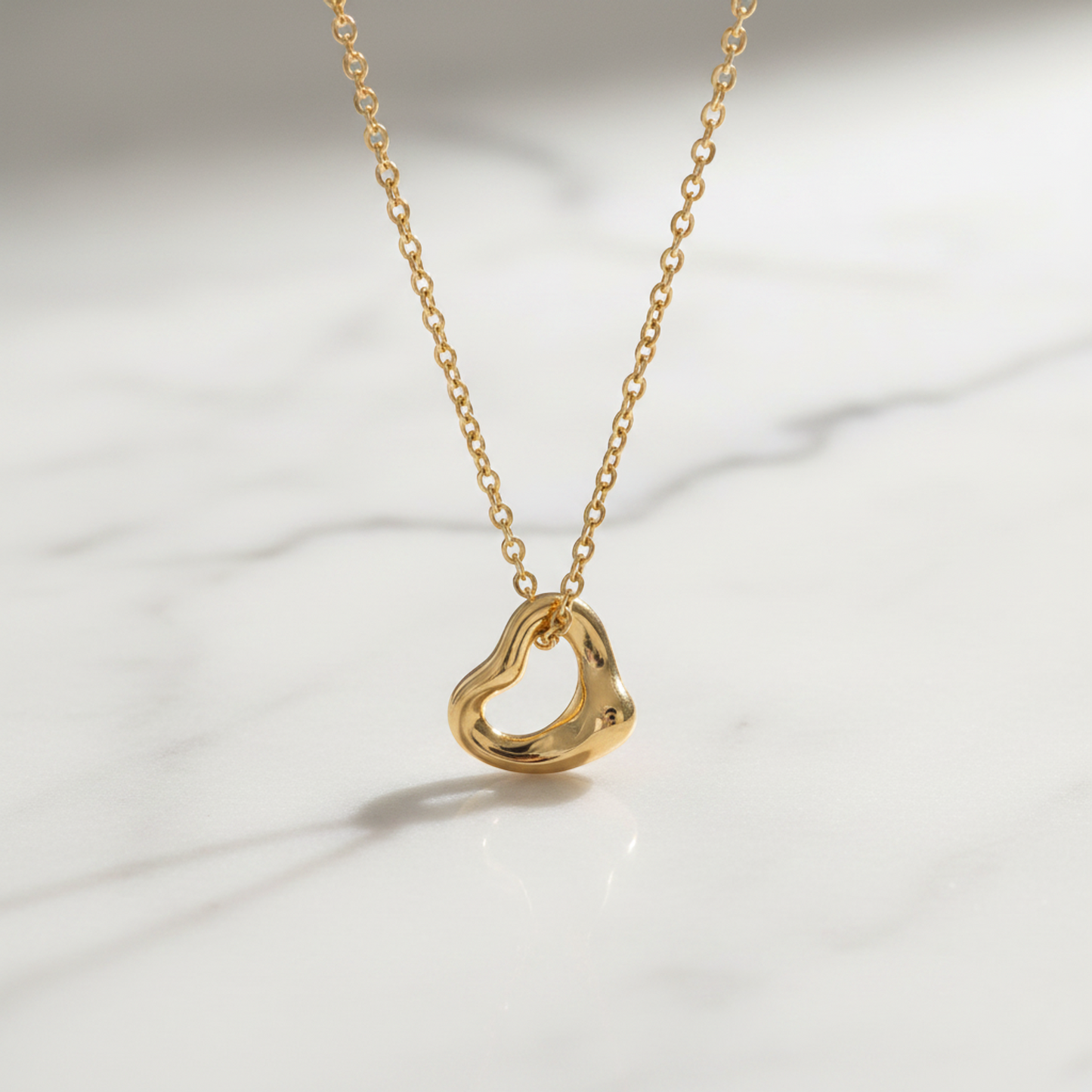 Tiffany Open Heart Necklace Extra Mini Pink Gold (18K) No Stone Men,Women Fashion Pendant Necklace (Pink Gold)