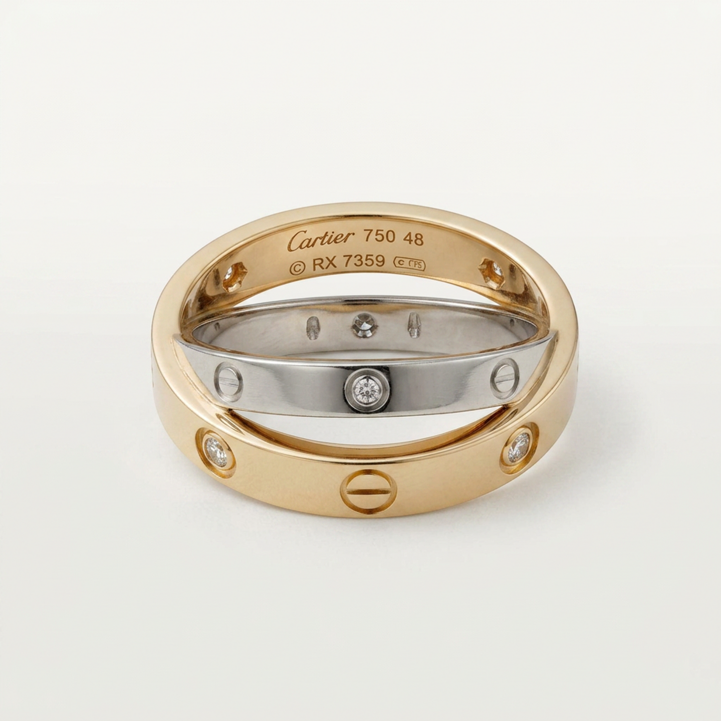Cartier Be Love Ring Half Diamond Pink Gold (18K),White Gold (18K) Fashion Diamond Band Ring Silver,Pink Gold