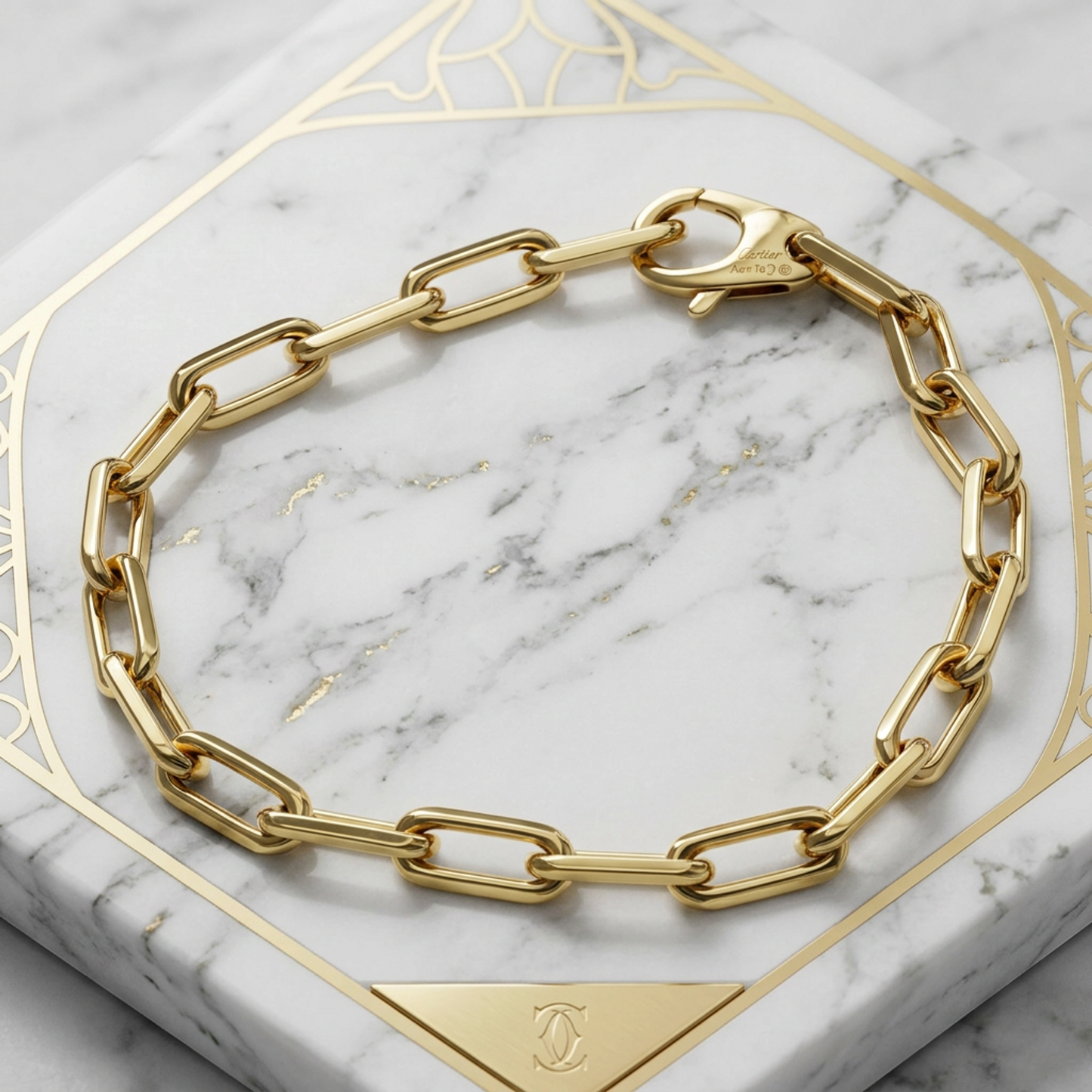 Cartier Santos De Cartier Yellow Gold (18K) No Stone Link Bracelet Gold
