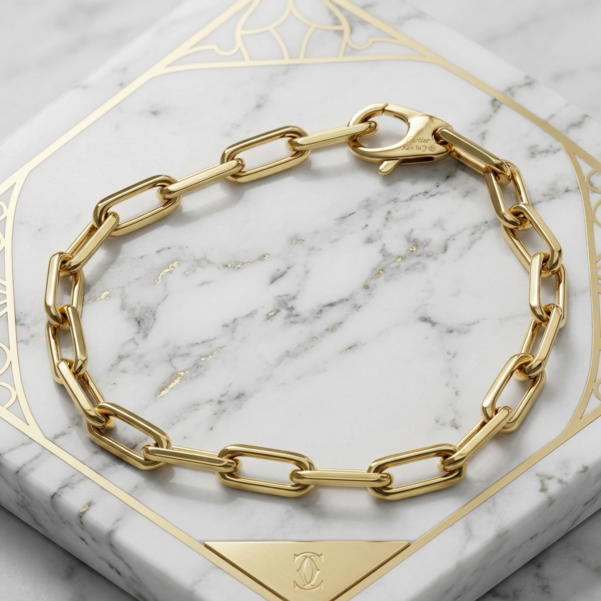 Cartier Santos De Cartier Yellow Gold (18K) No Stone Link Bracelet Gold