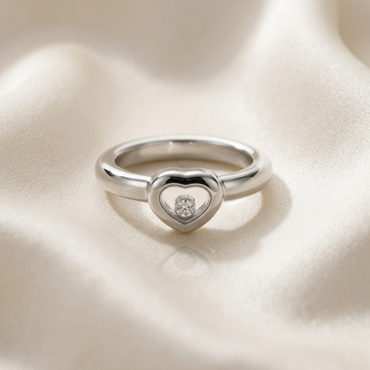 Chopard Happy Diamond Ring 82/2889 White Gold (18K) Fashion Diamond Band Ring Silver