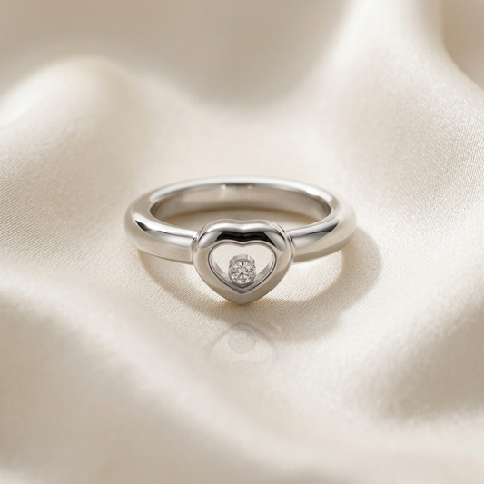 Chopard Happy Diamond Ring 82/2889 White Gold (18K) Fashion Diamond Band Ring Silver