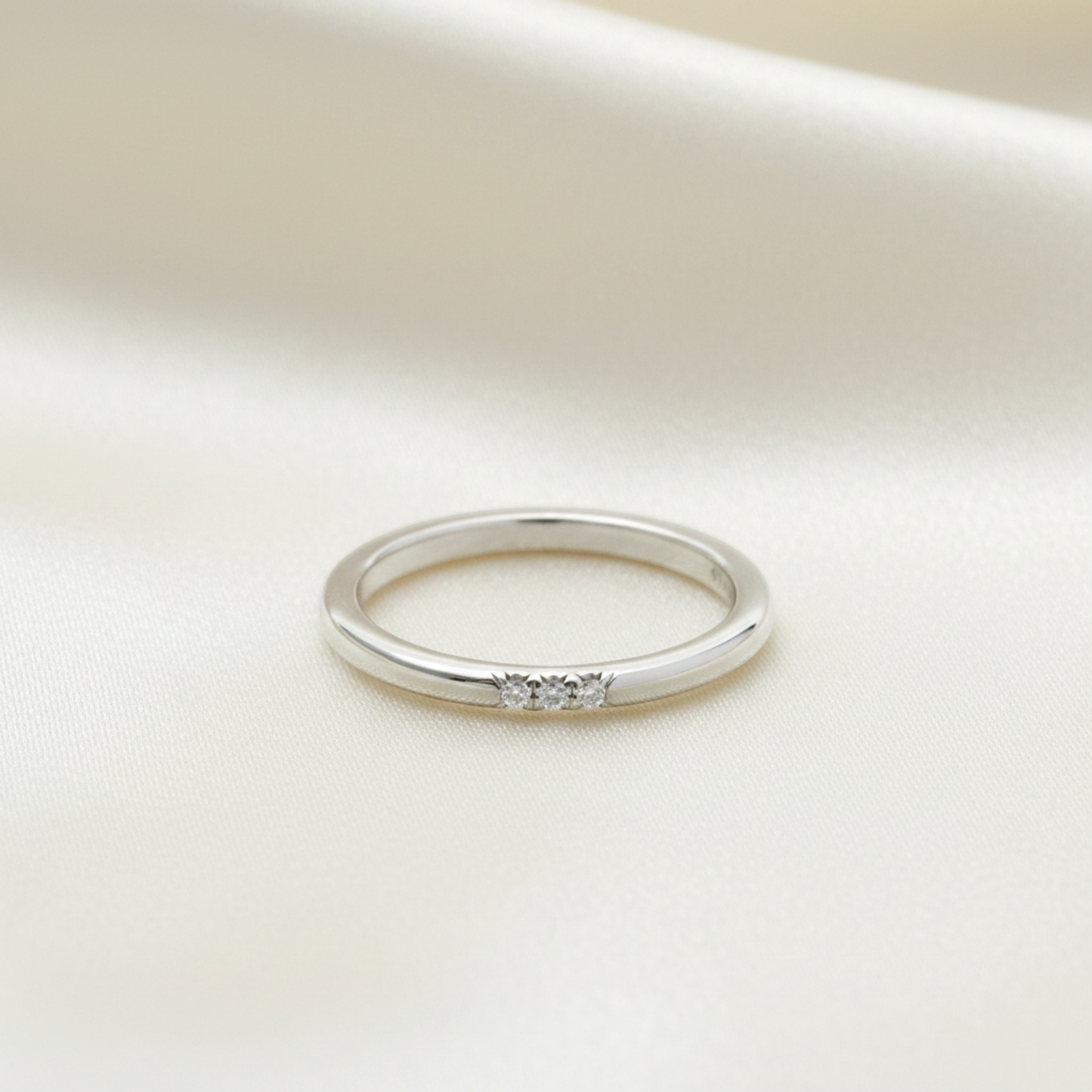 Tiffany Forever Ring 3P Diamond Platinum Fashion Diamond Band Ring Silver
