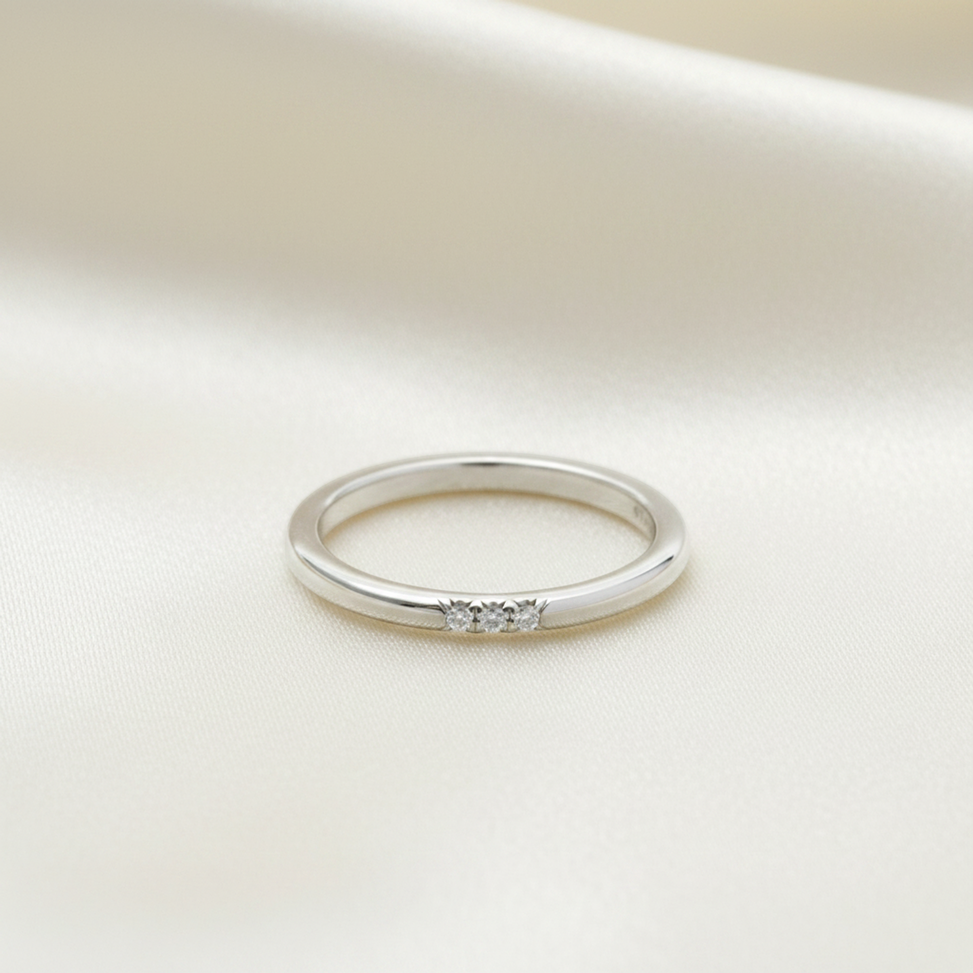 Tiffany Forever Ring 3P Diamond Platinum Fashion Diamond Band Ring Silver