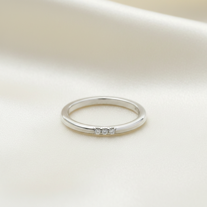 Tiffany Forever Ring 3P Diamond Platinum Fashion Diamond Band Ring Silver