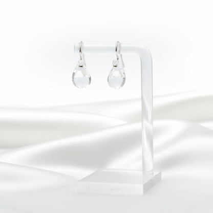 Tiffany Teardrop Crystal Earrings Crystal White Gold (18K) Drop Earrings Silver