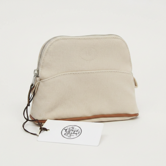 Hermes Bolide Mini Mini Women's Cotton Pouch Light Beige