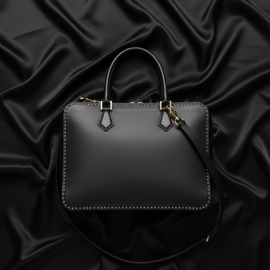 Valentino Garavani Lockstuds Women's Leather Handbag,Shoulder Bag Black