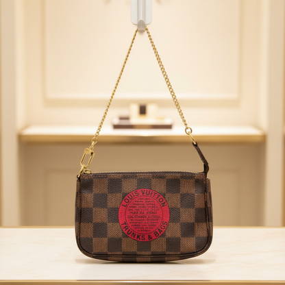 Louis Vuitton Damier Mini Pochette Accessoires T&B N58011 Women's Handbag Ebene