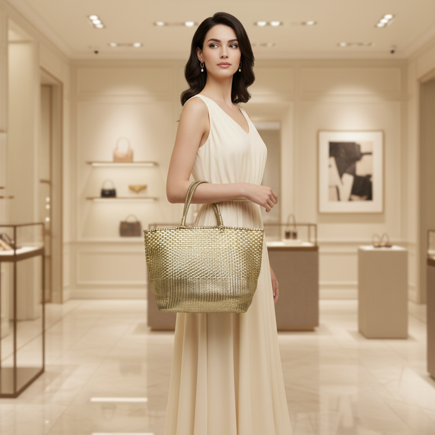 Anteprima Intreccio Women's Wire,PVC Tote Bag Gold