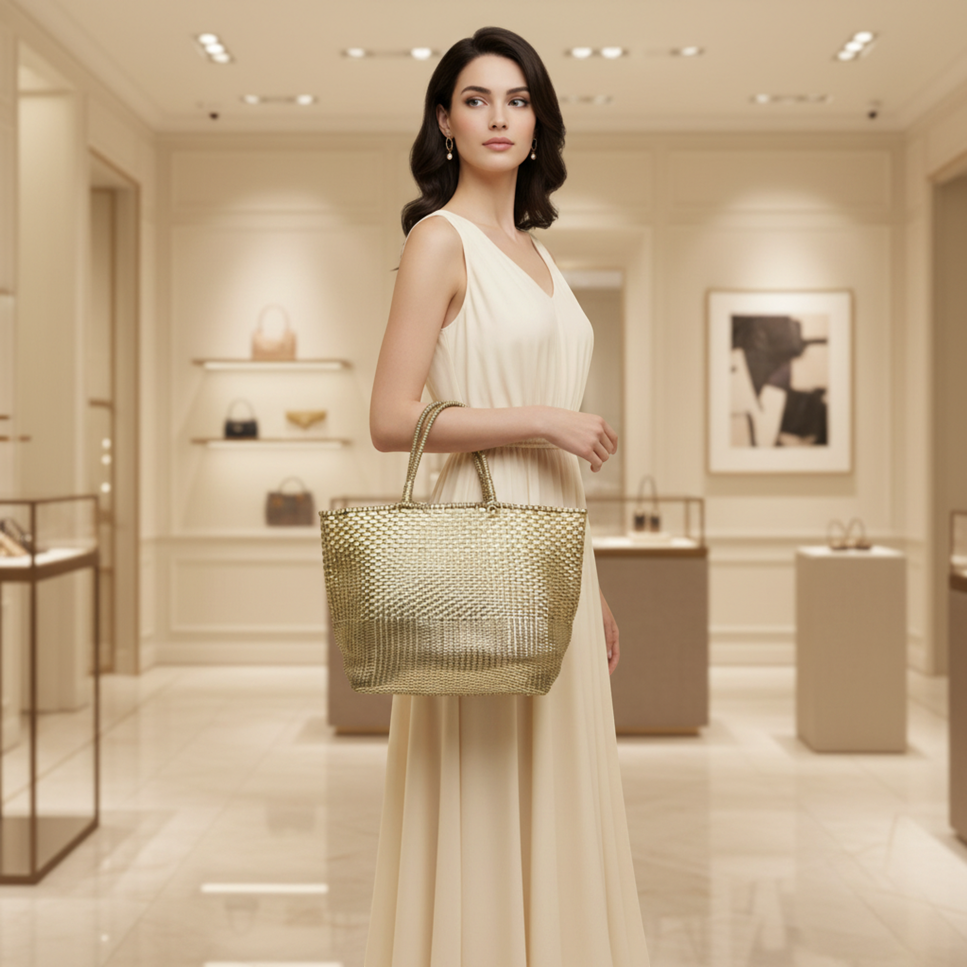 Anteprima Intreccio Women's Wire,PVC Tote Bag Gold