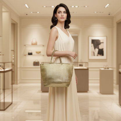 Anteprima Intreccio Women's Wire,PVC Tote Bag Gold