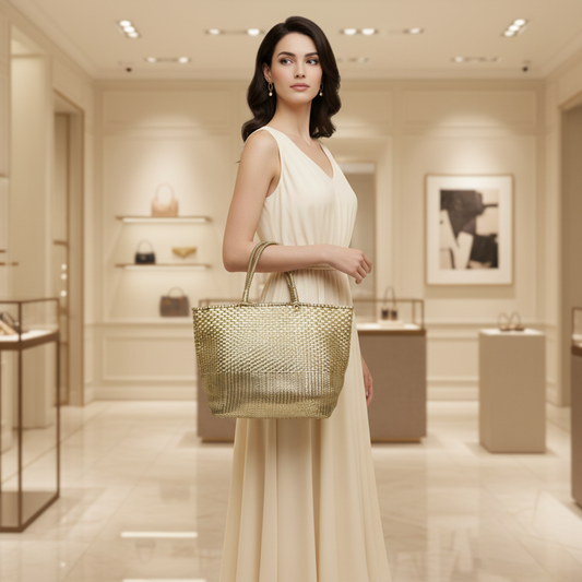 Anteprima Intreccio Women's Wire,PVC Tote Bag Gold