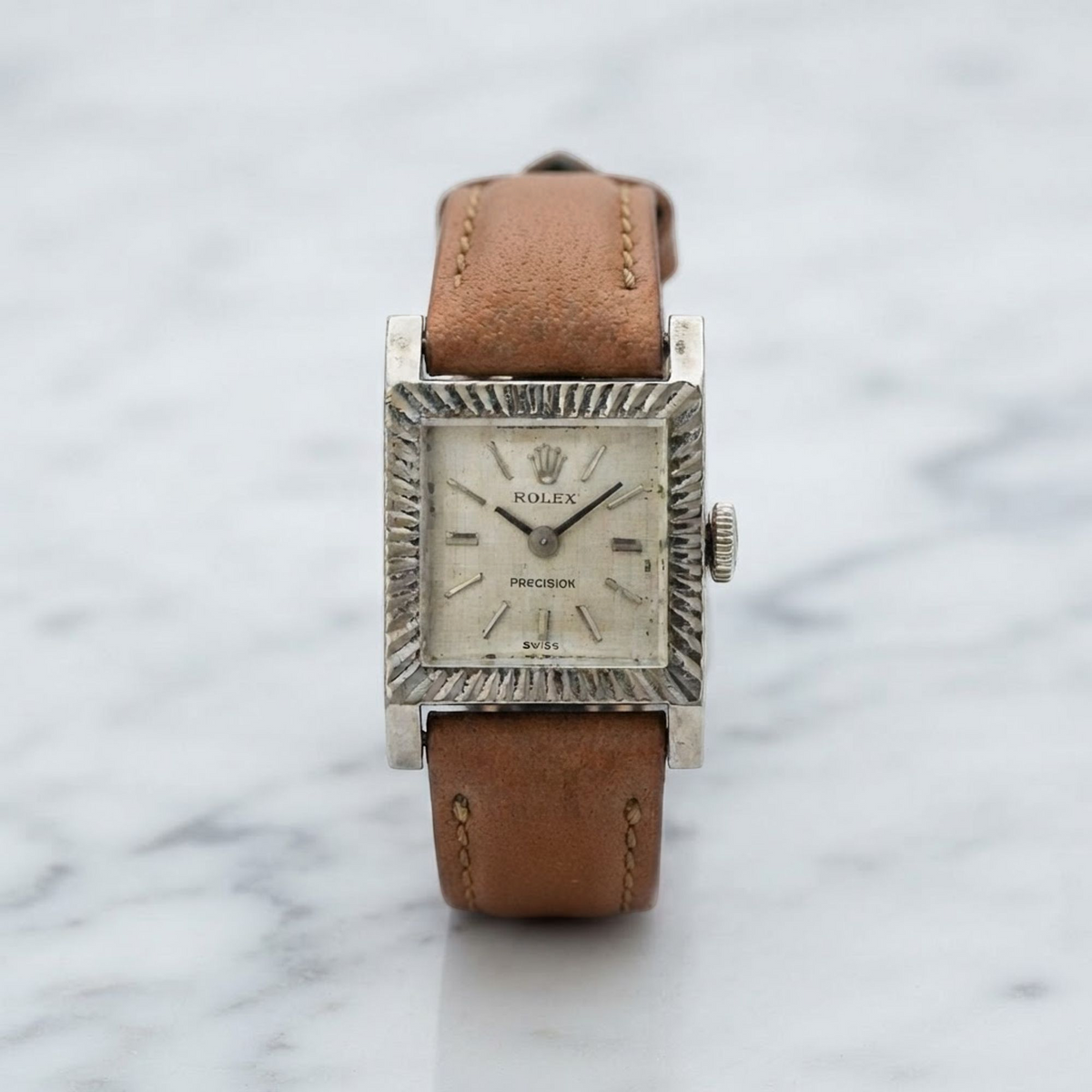 ROLEX Precision White Gold Hand-Winding Ladies Watch 9356 Vintage