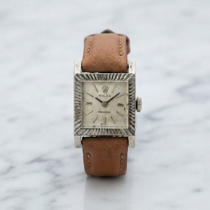 ROLEX Precision White Gold Hand-Winding Ladies Watch 9356 Vintage