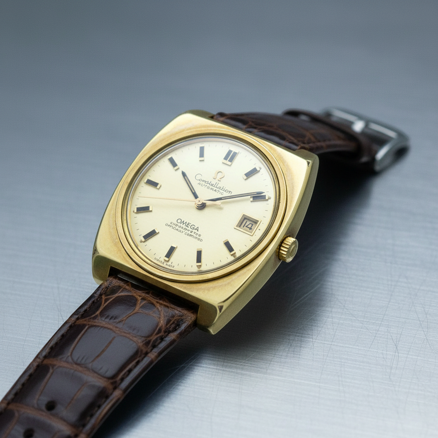 OMEGA Constellation Cal 1001 Gold Plated Automatic Mens Watch 166.063 Vintage
